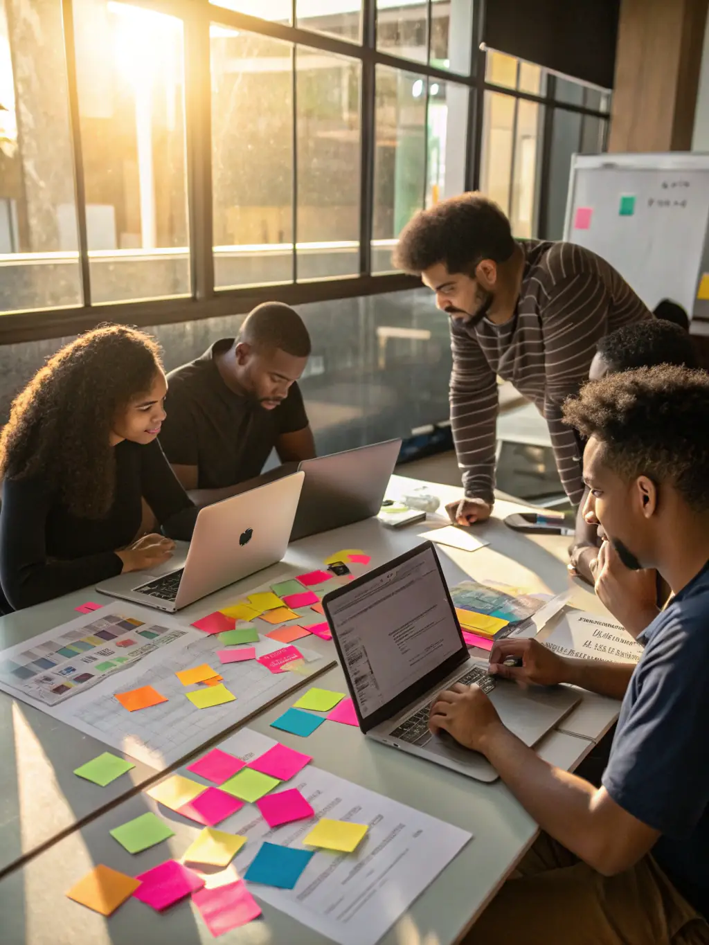 A diverse team of software engineers collaborating on a project, highlighting Aurumschoener's collaborative approach.